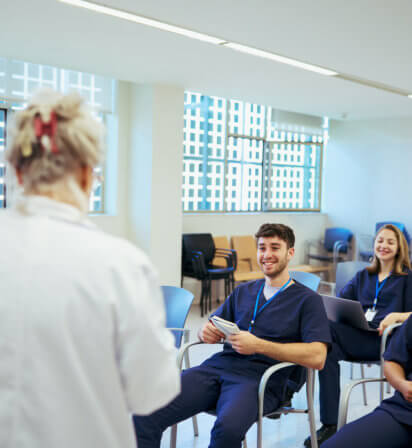 group of health students smiling